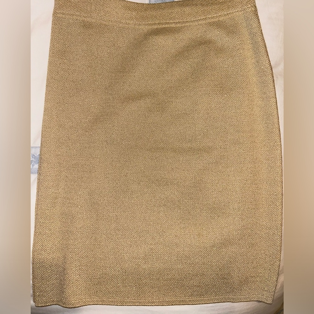 Escada gold high waisted pencil skirt